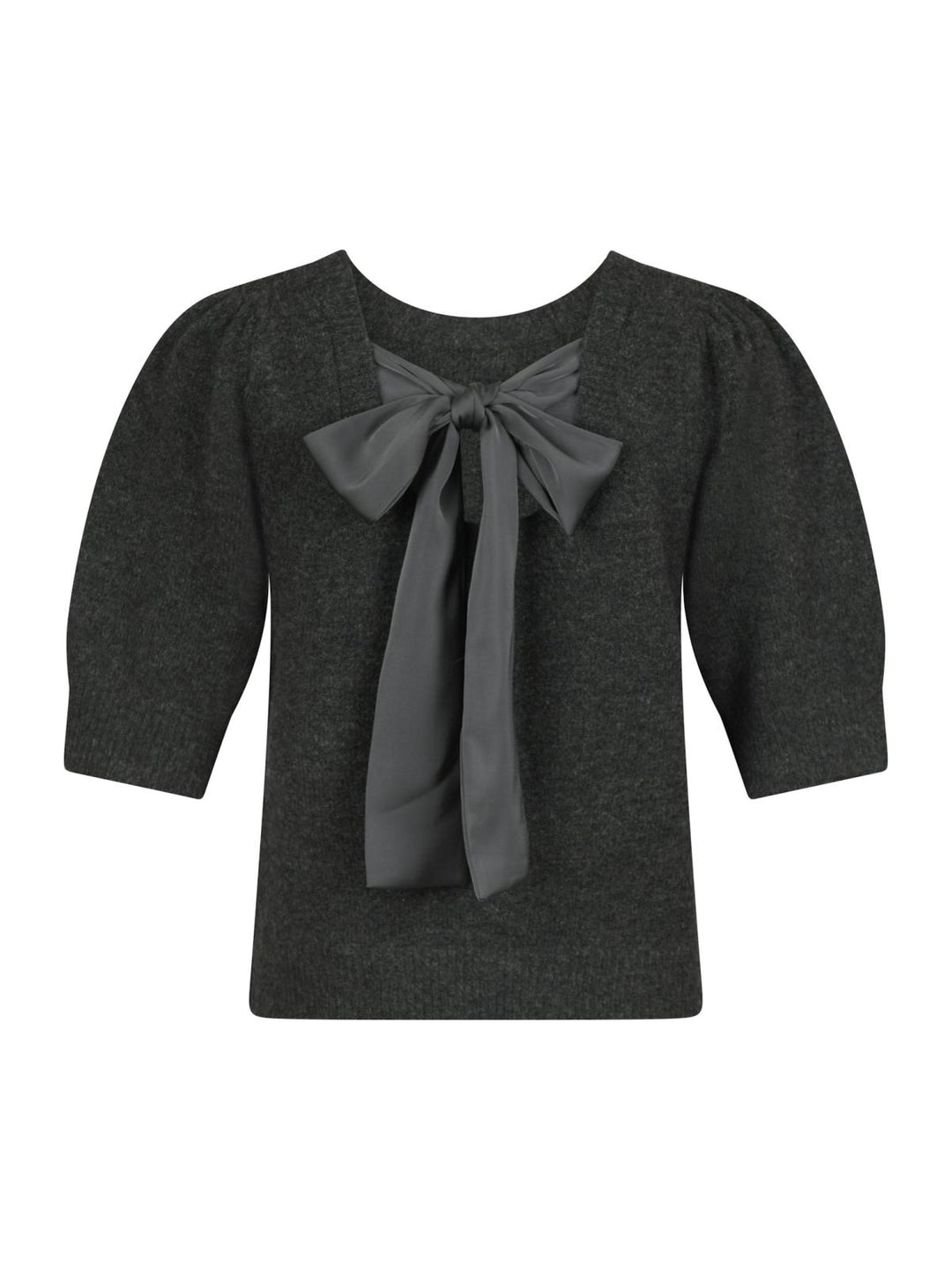 NEO NOIR Martha Bow Knit Tee Antracit