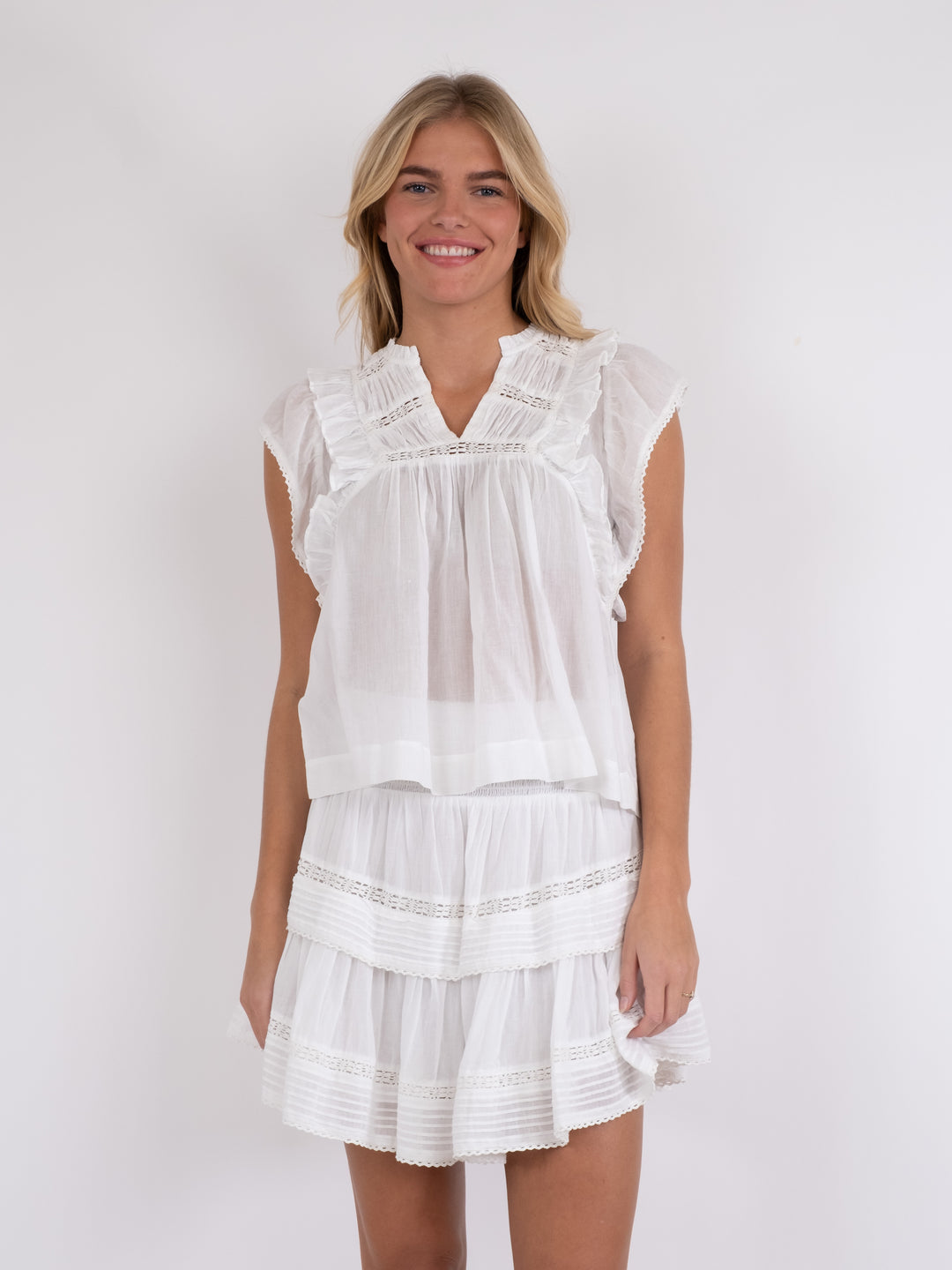 NEO NOIR Jayla S Voile Top white