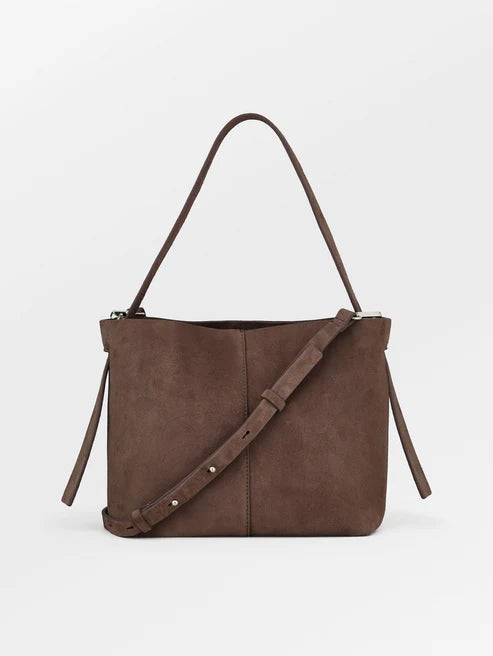 BECKSÖNDERGAARD Suede Fraya Small Bag Hot Fudge Brown