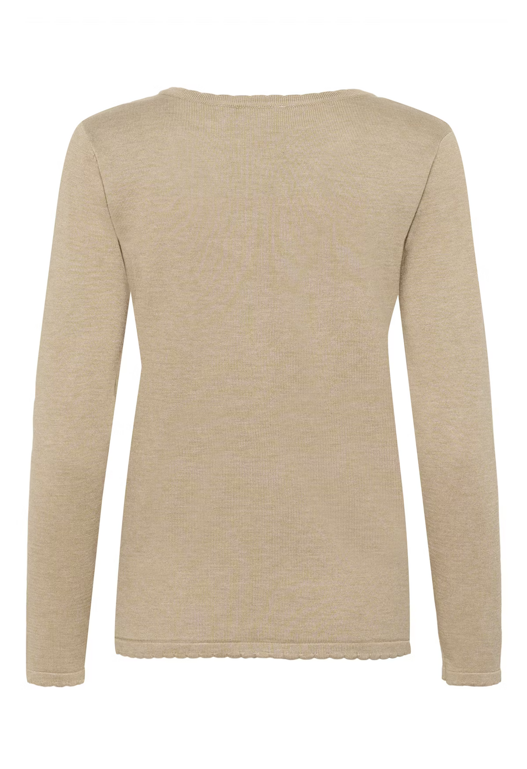 SAINT TROPEZ MilaSZ LS V-Neck Plaza Taupe Melange