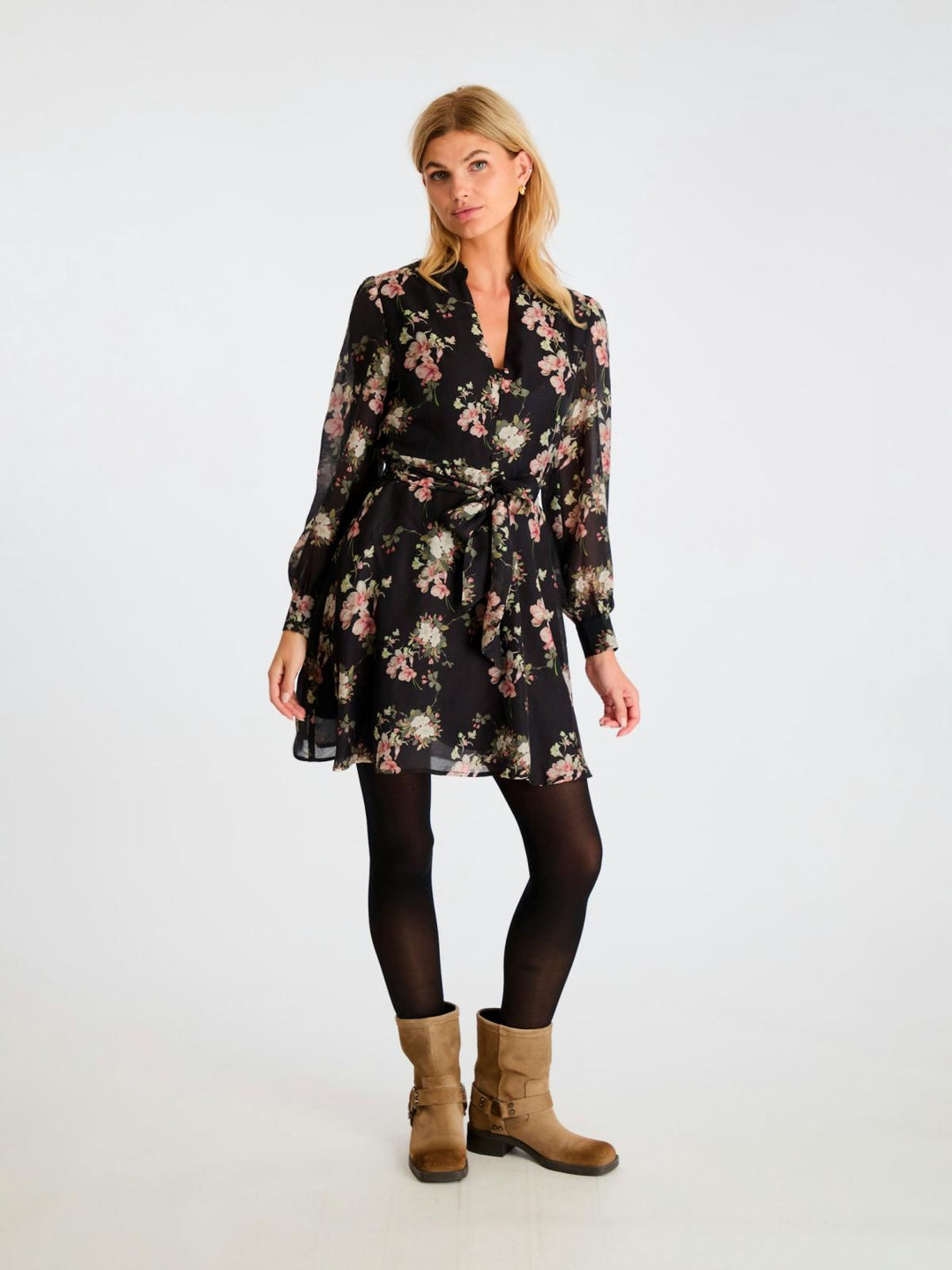 NEO NOIR Heidi Print Flower Dress Black