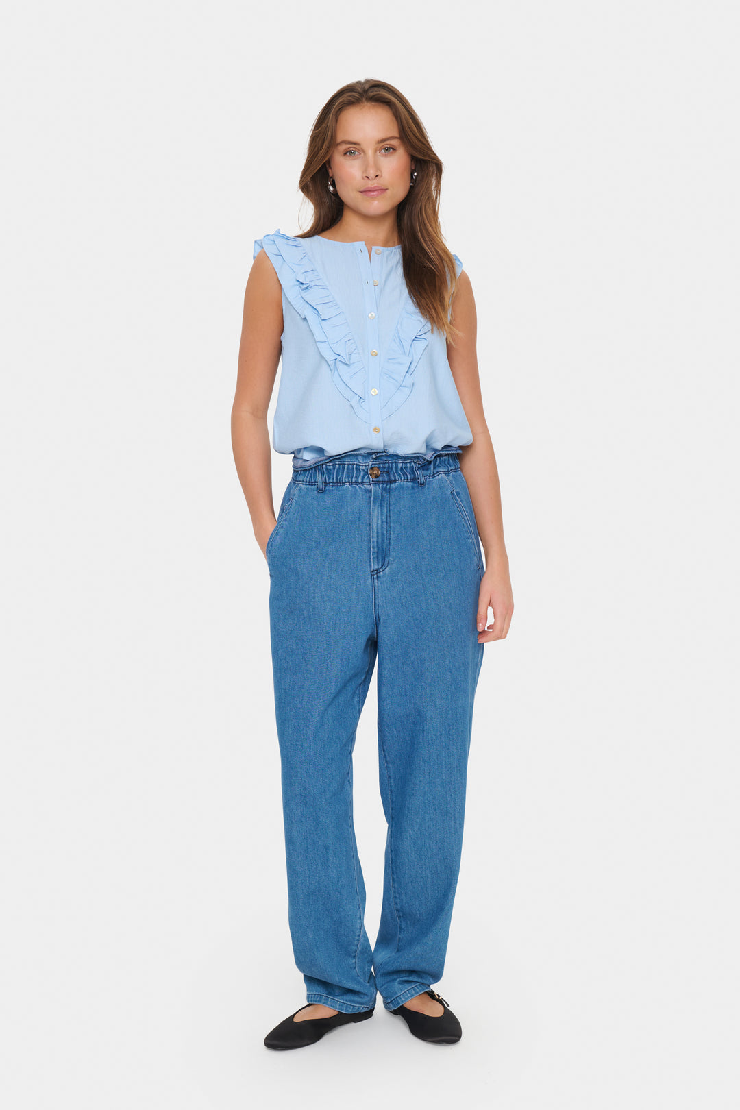 SAINT TROPEZ KlaudiaSZ Shirt Chambray Blue