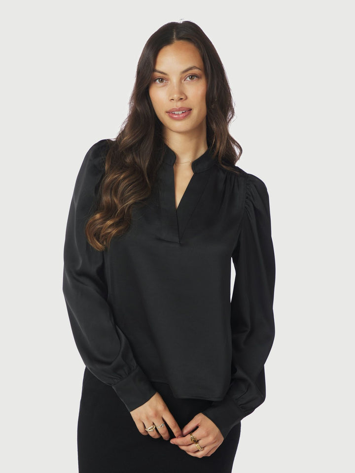 NEO NOIR Rosslyn Heavy Sateen Blouse Black
