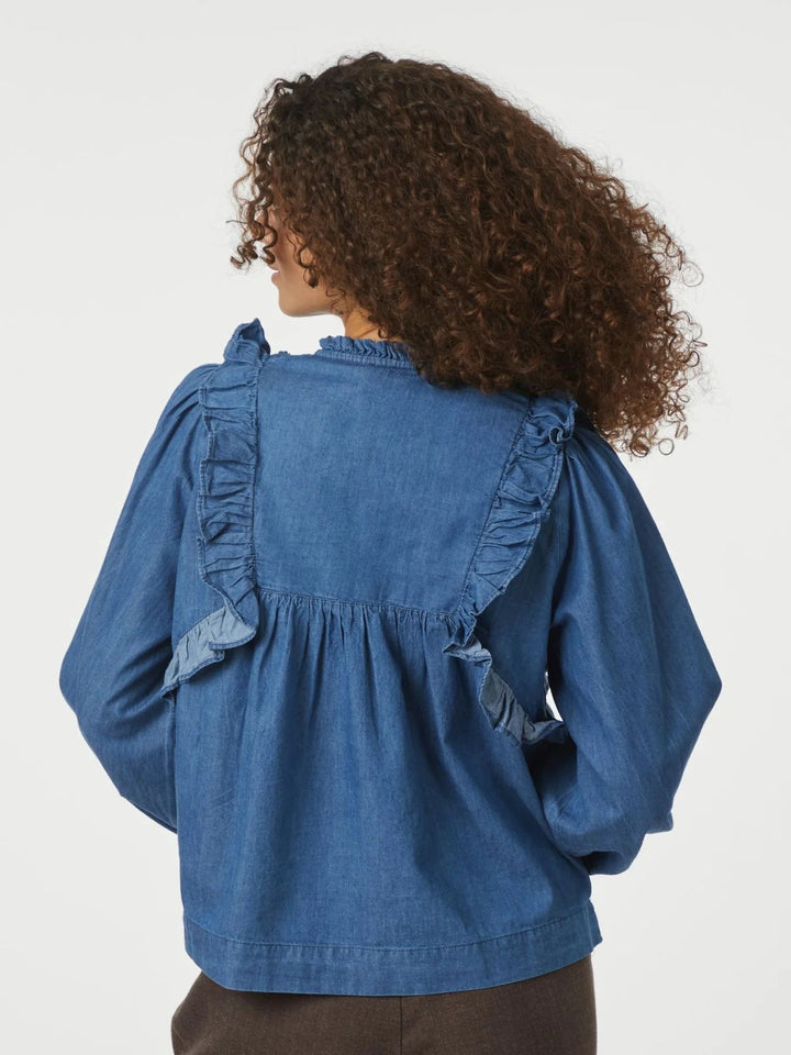 NEO NOIR Janis Denim Blouse Blue
