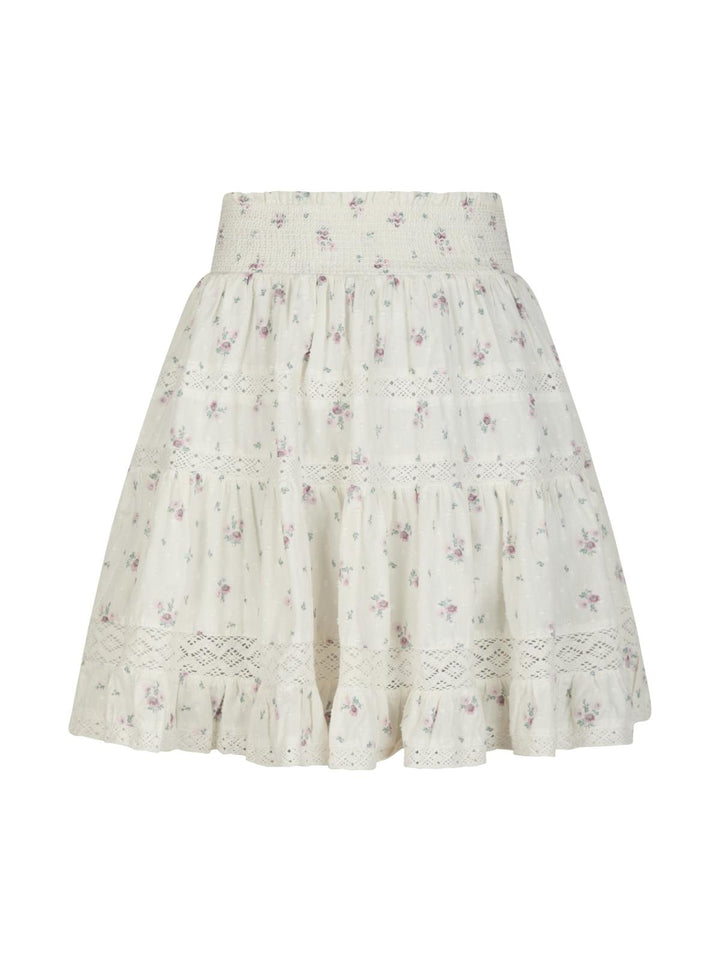 NEO NOIR Callia Dobby Flower Skirt Off White