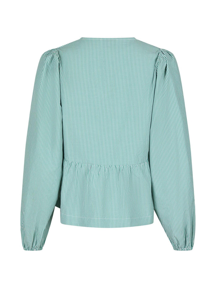 NEO NOIR Esmee Small Stripe Blouse Green