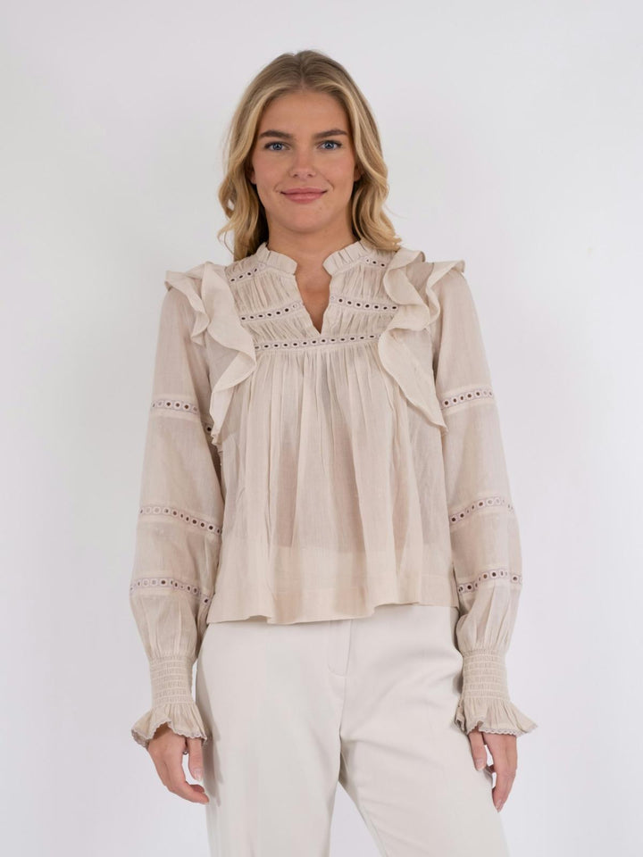 NEO NOIR Aurika S Voile Blouse Sand