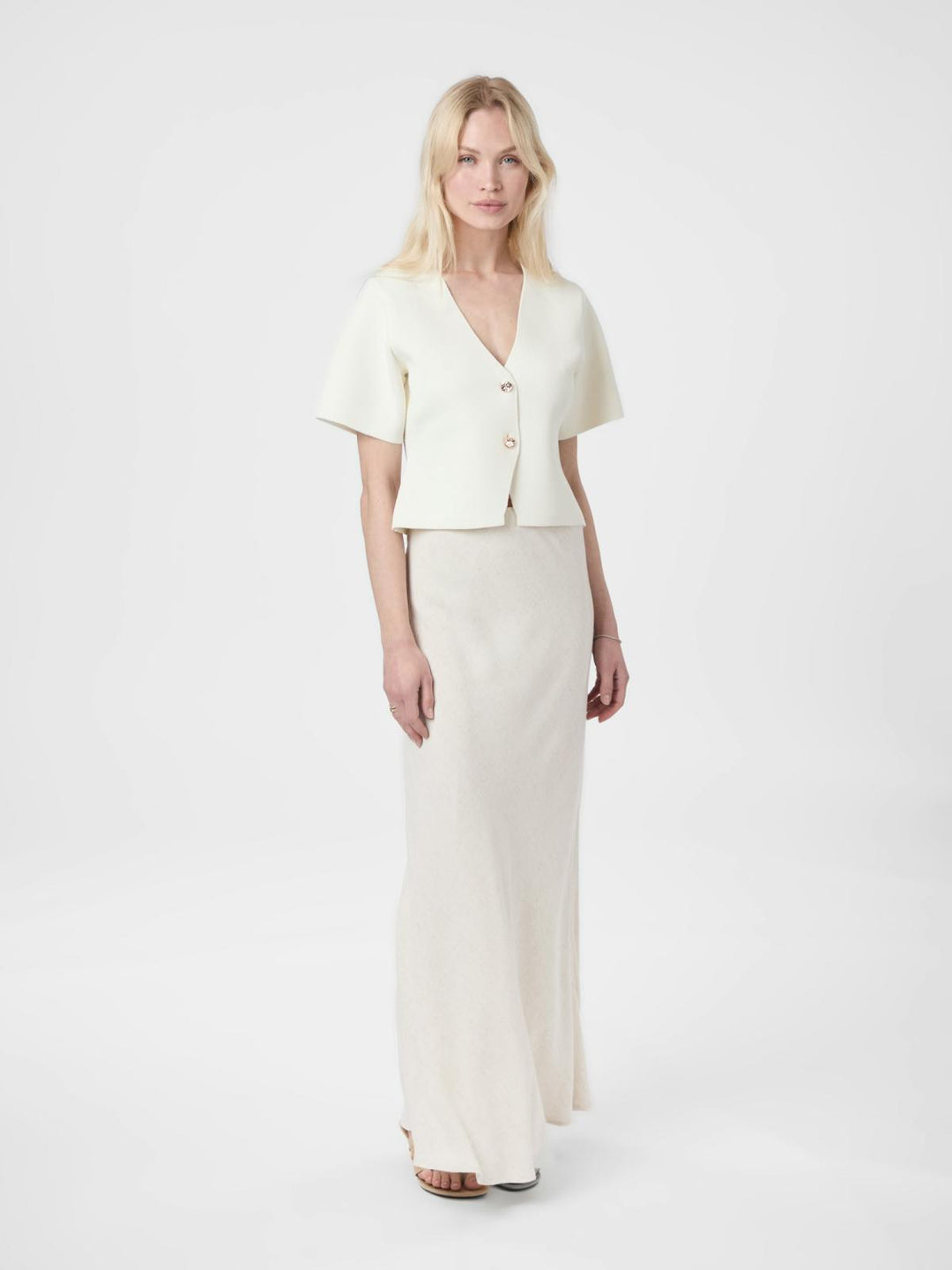 NEO NOIR Setta Knit Blouse Off White
