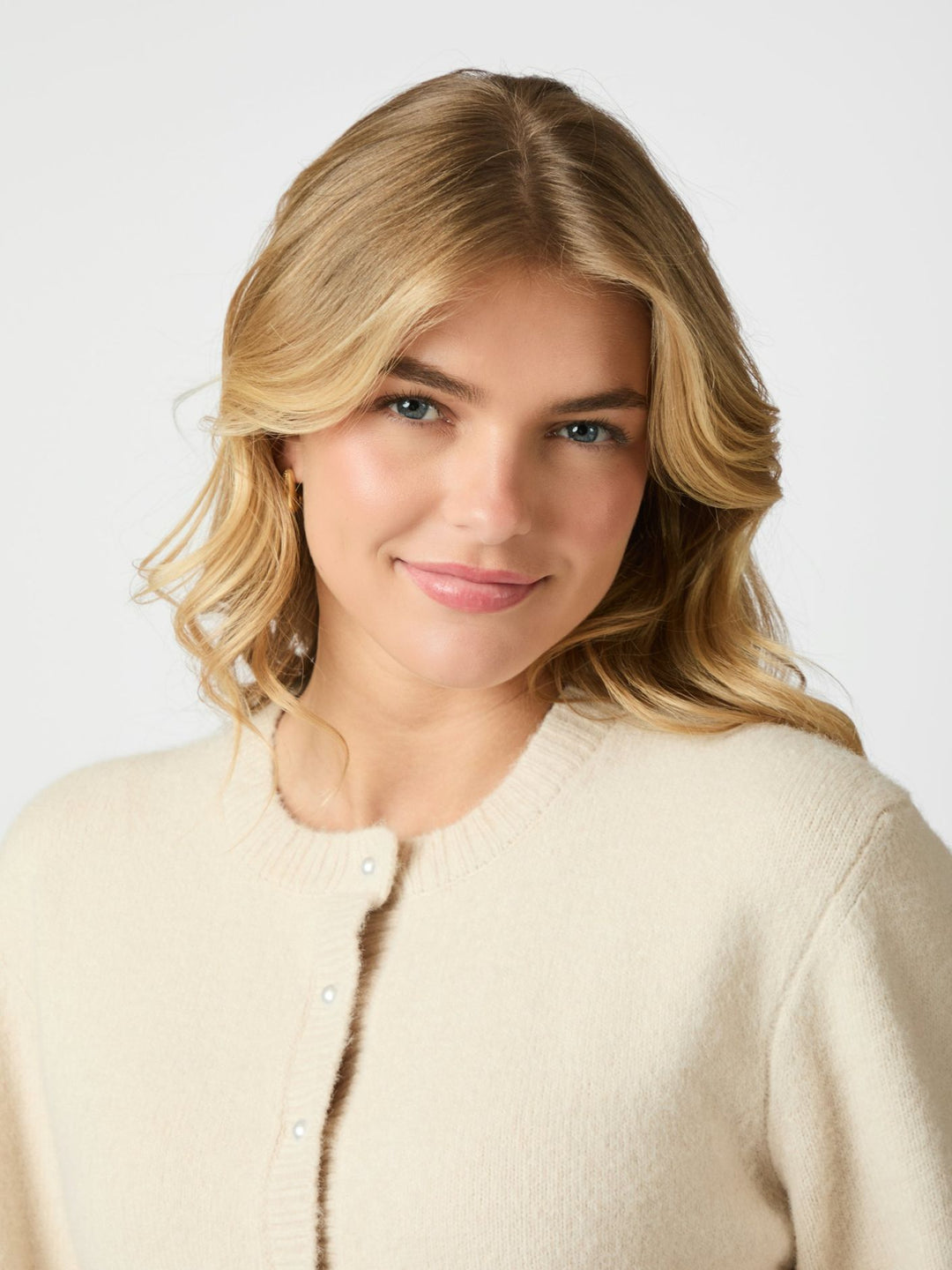 NEO NOIR Mixie Knit Cardigan Ivory