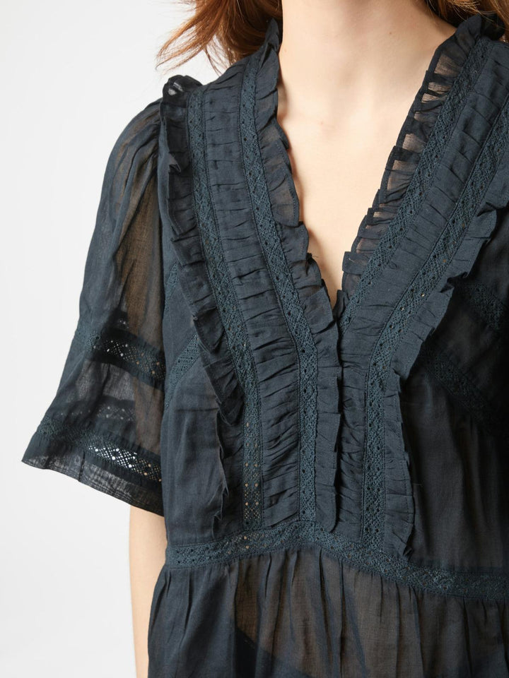NEO NOIR Evienne S Voile Top Navy