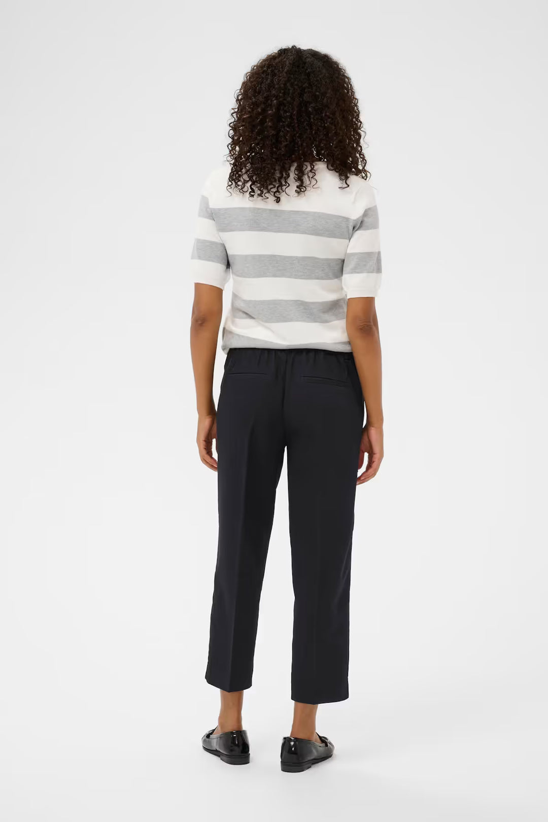 KAFFE KAsakura HW Cropped Pants Black Deep