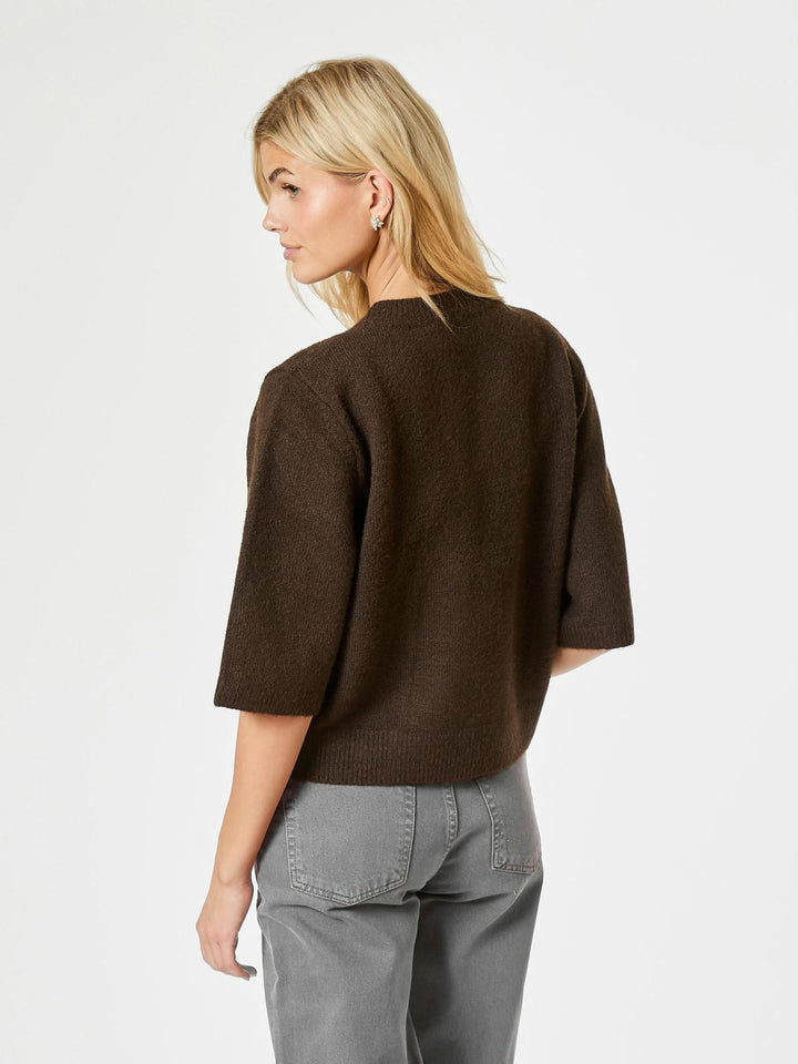 NEO NOIR Elmira Knit Cardigan Chocolate Brown