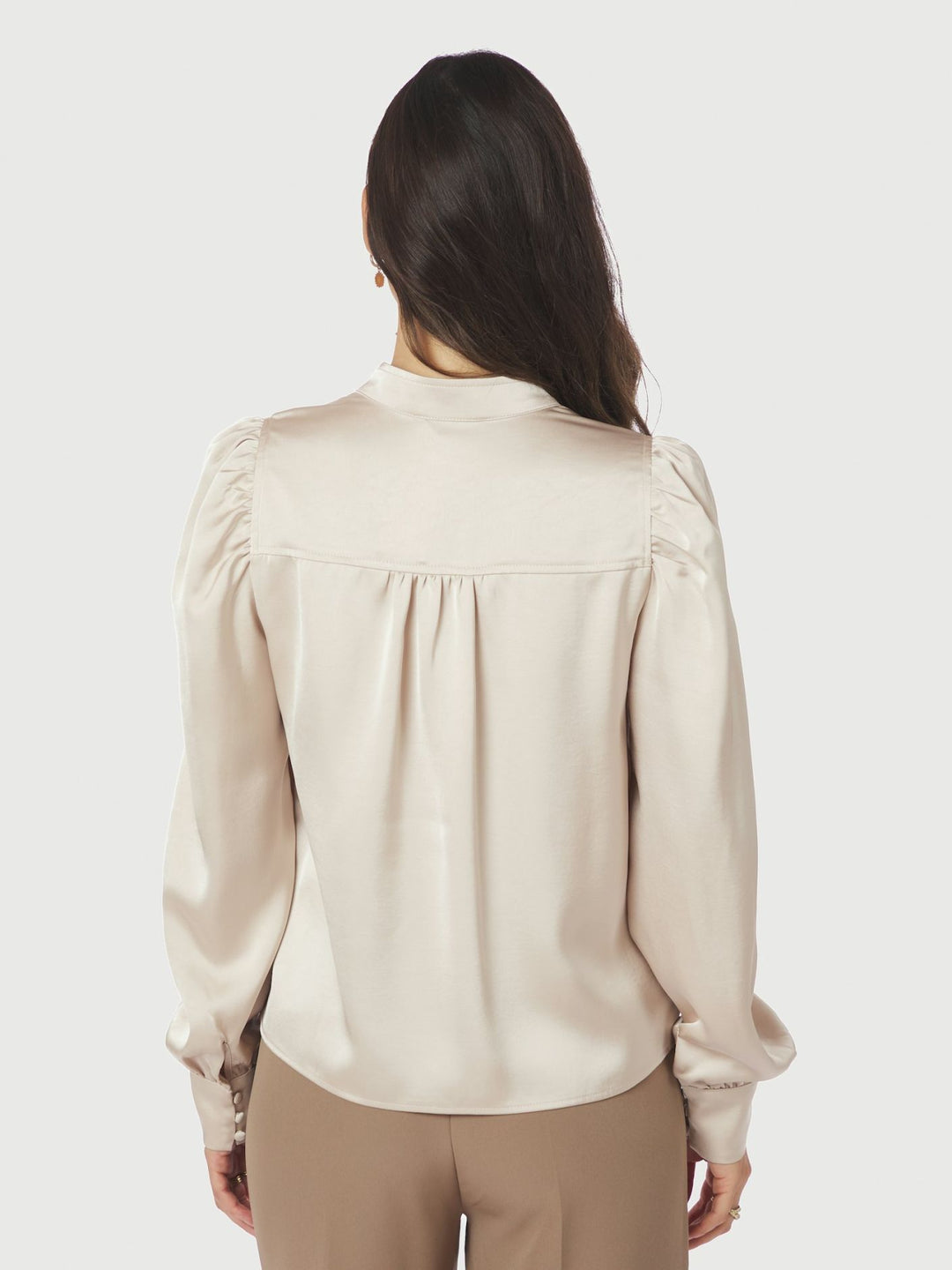 NEO NOIR Rosslyn Heavy Sateen Blouse Champagne