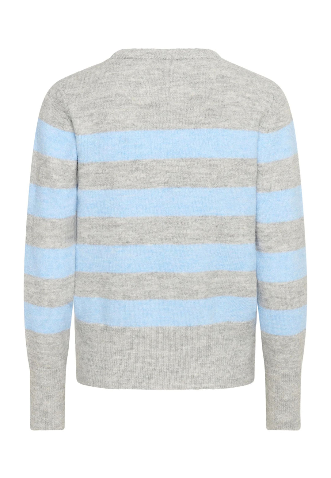 KAFFE KAniel Striped Pullover Light Grey Melange/Blue