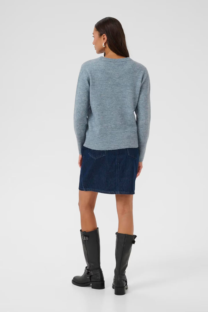 KAFFE KAniel Crew Neck Pullover Windward Blue Melange