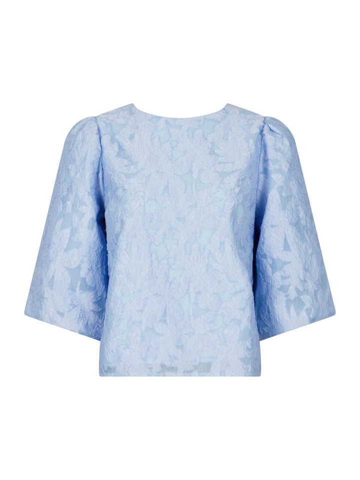 NEO NOIR Lorraine Brocade Blouse Sky Blue