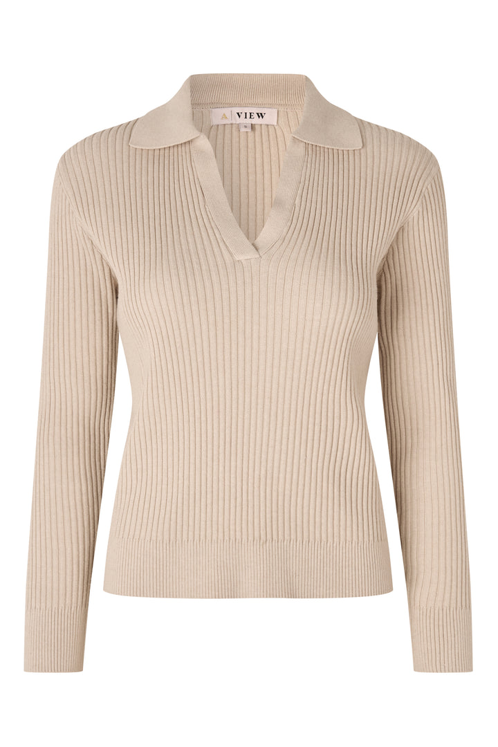 A-VIEW Freja Knit Blouse Light Sand