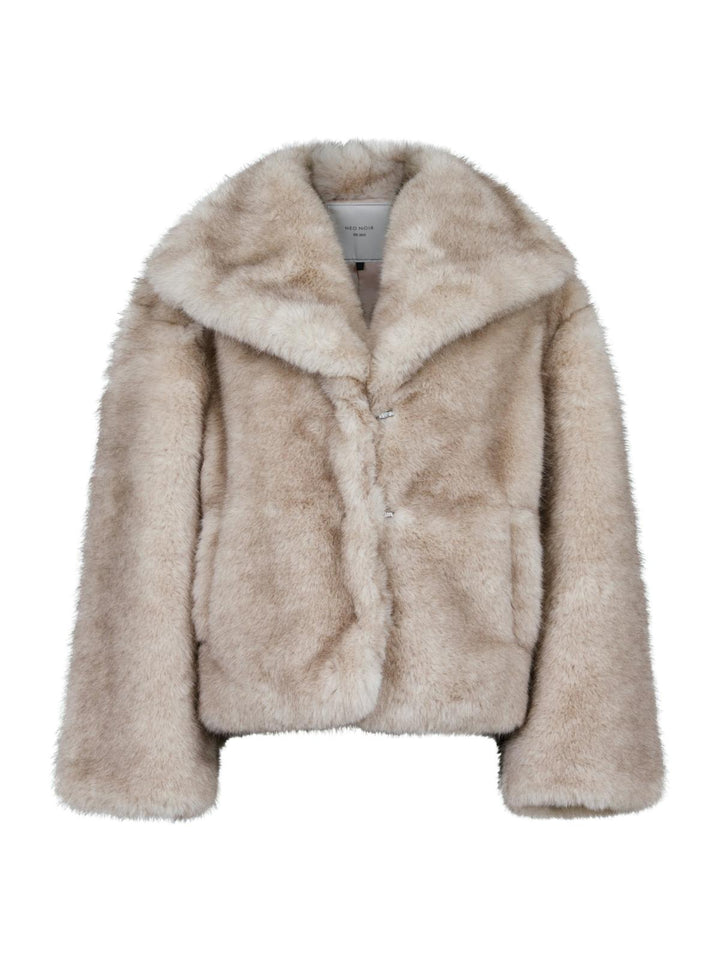 NEO NOIR Stephanie Faux Fur Jacket Beige