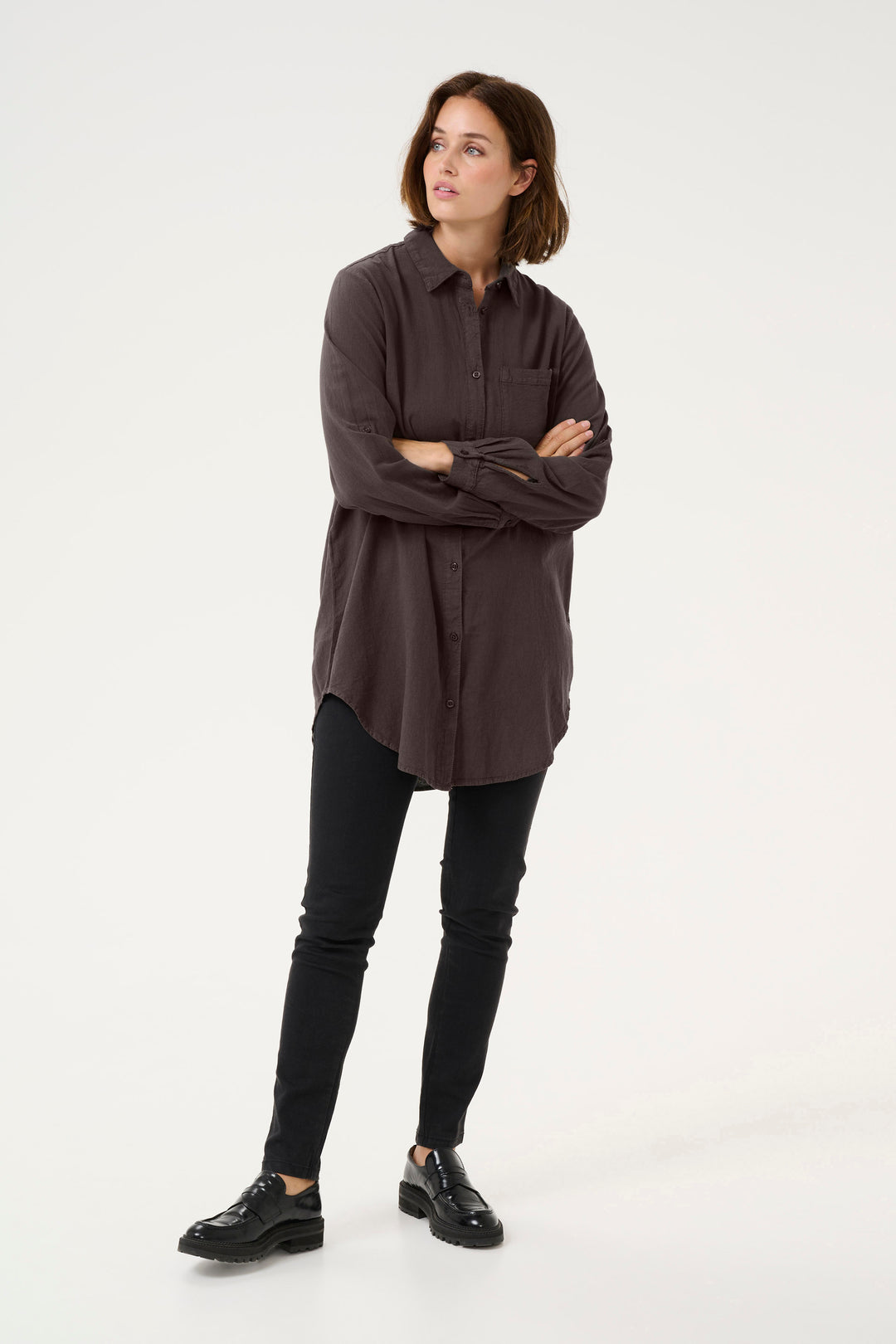 KAFFE KAnaya Shirt Tunic Black Oyster