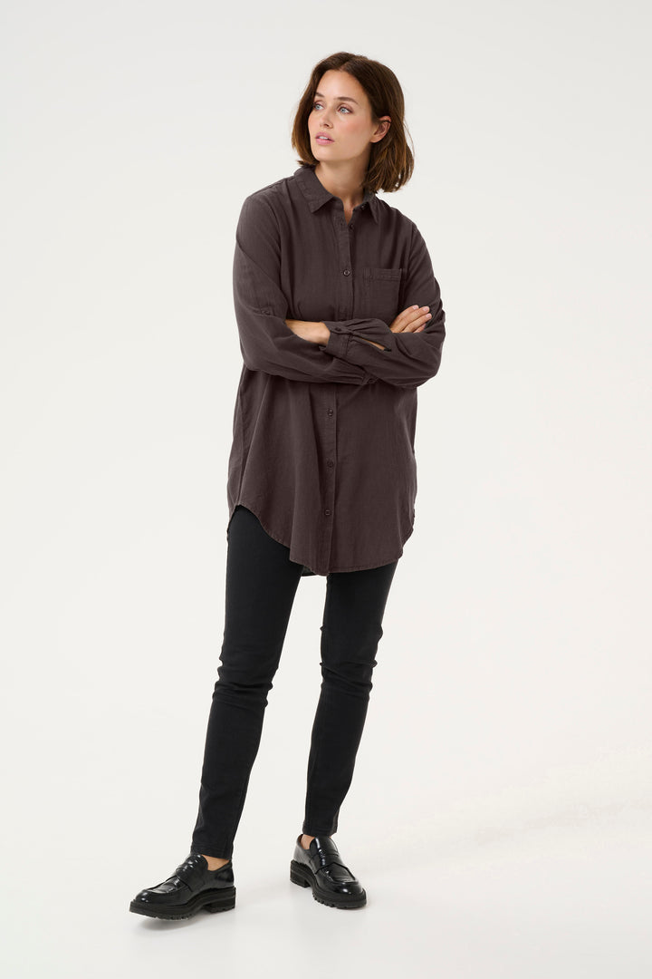 KAFFE KAnaya Shirt Tunic Black Oyster