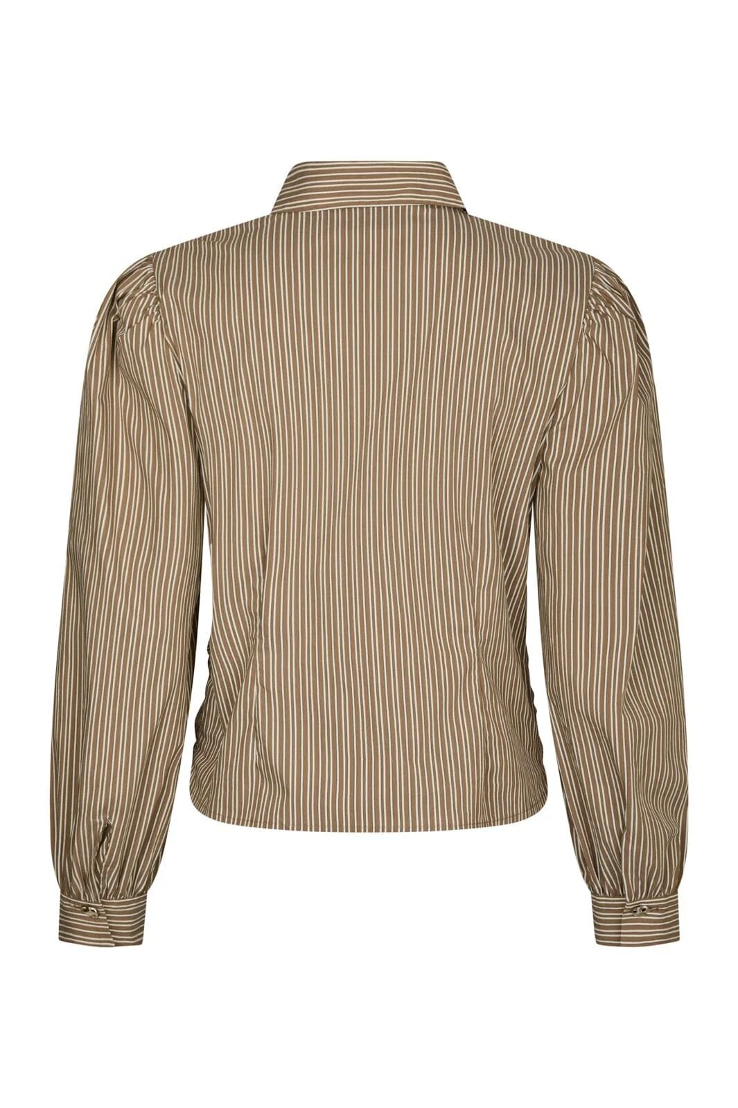 NEO NOIR Ritta Stripe Shirt Light Brown