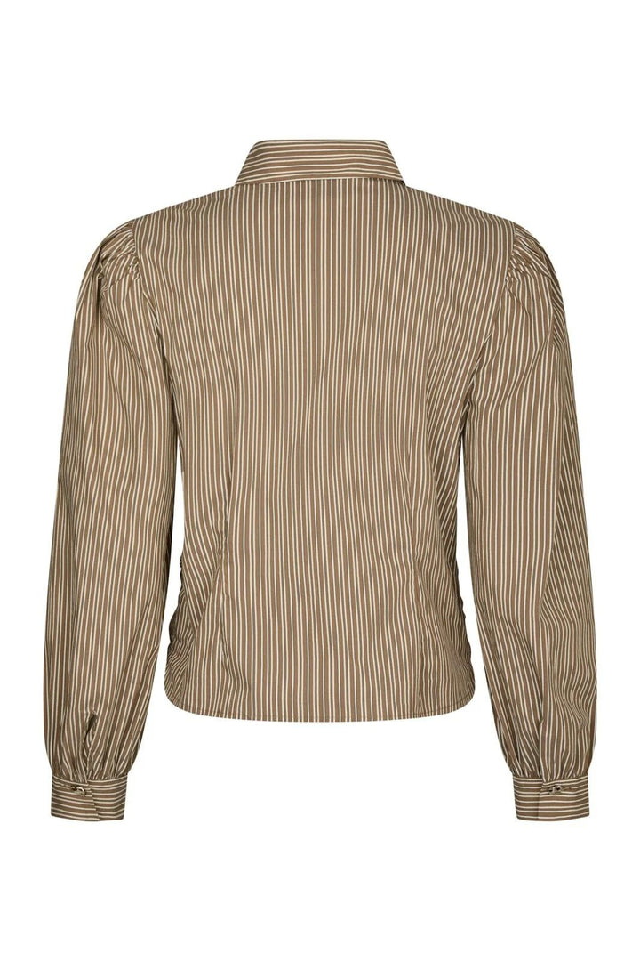NEO NOIR Ritta Stripe Shirt Light Brown