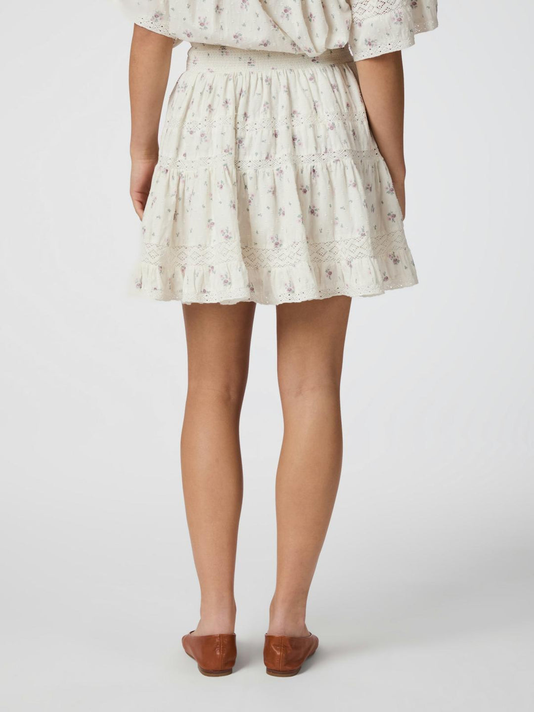 NEO NOIR Callia Dobby Flower Skirt Off White