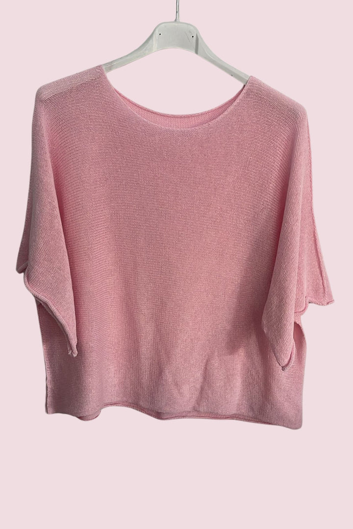 COPENHAGEN LUXE Lightweight Cotton Knit Top Dusty Rose