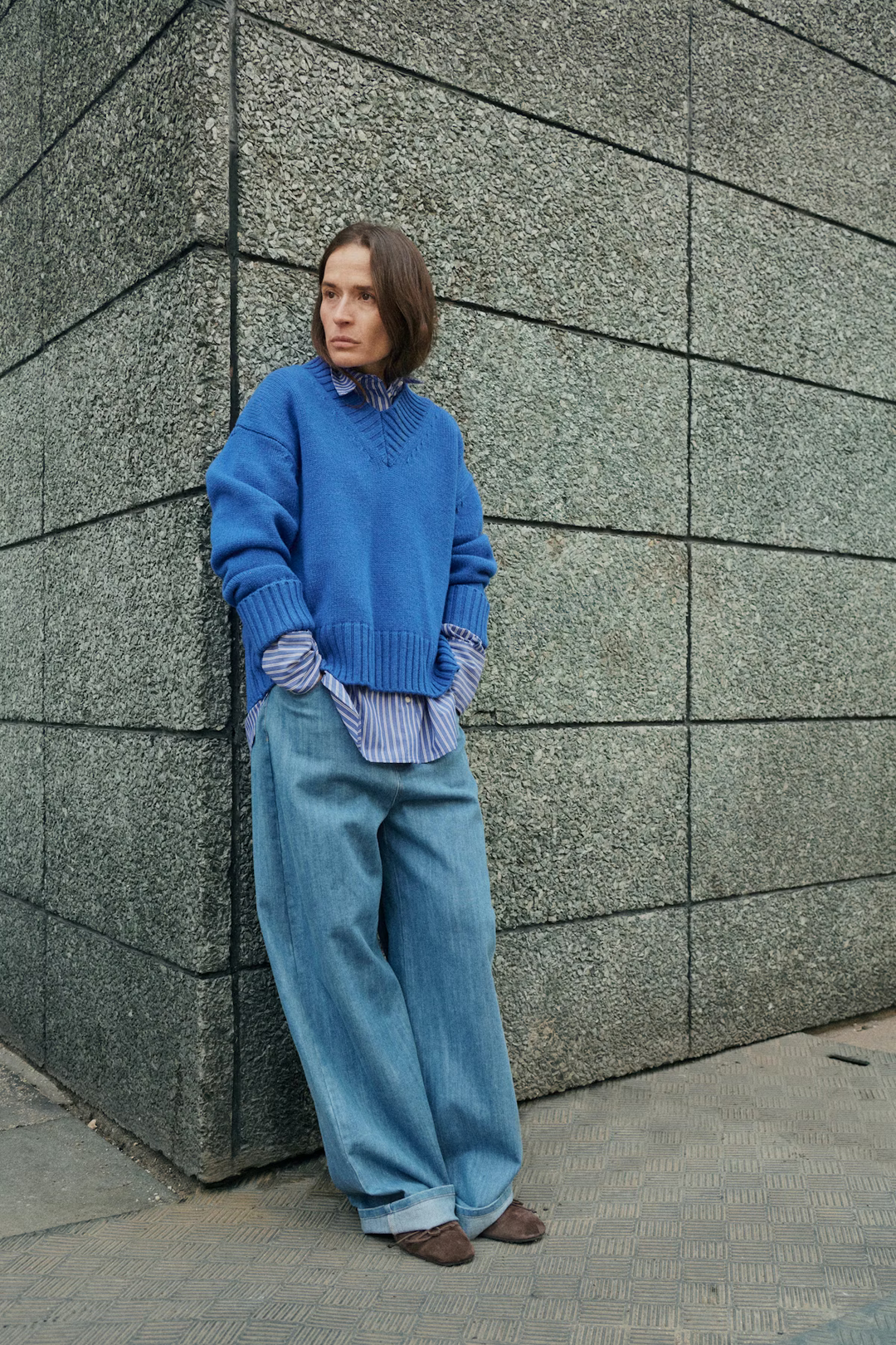 SOAKED IN LUXURY SLCalken shirt LS Nouvean navy stripe