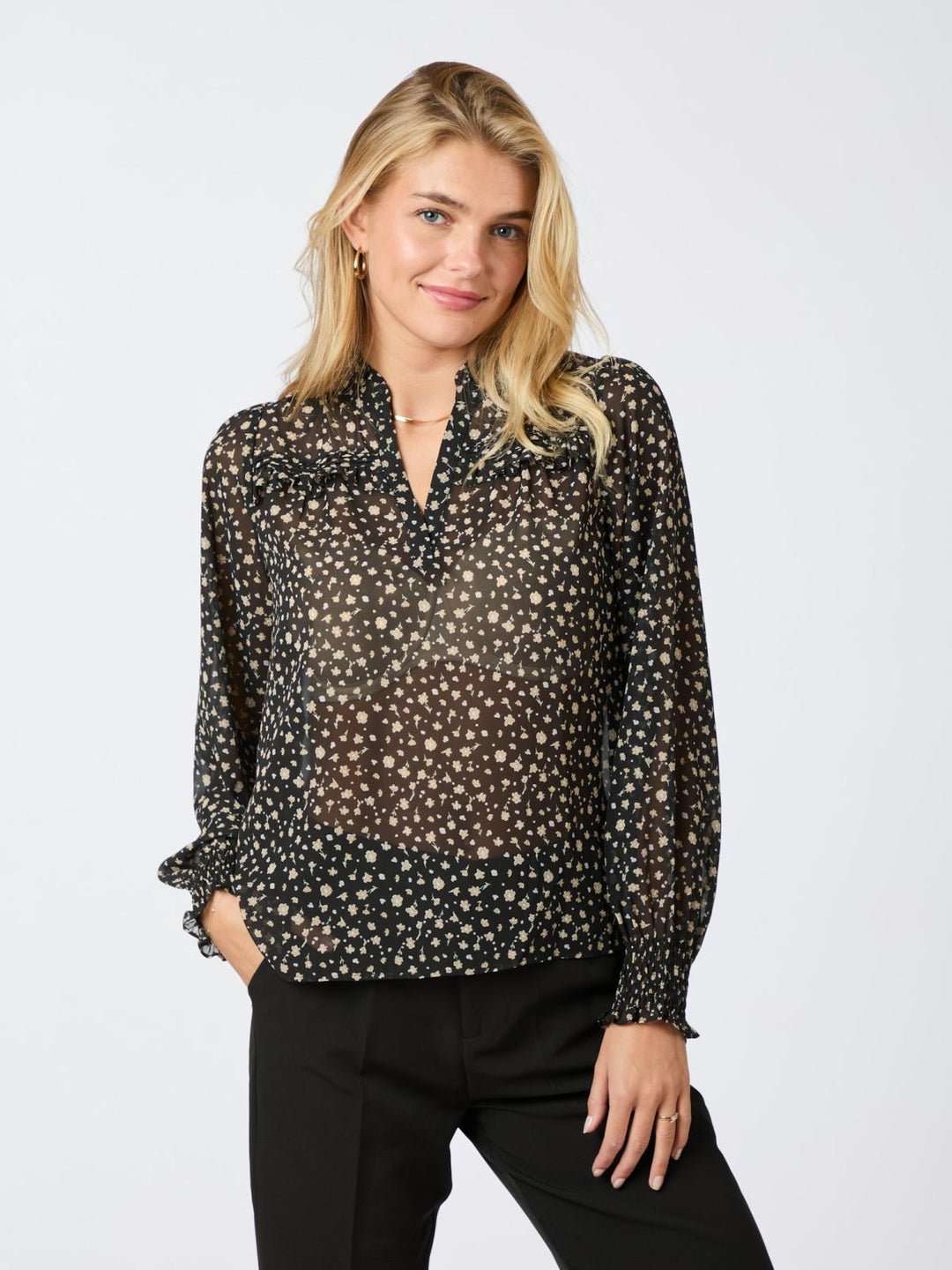 NEO NOIR Rhia Secret Flower Blouse Black