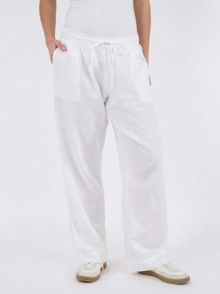 NEO NOIR Sonar Linen Pants White