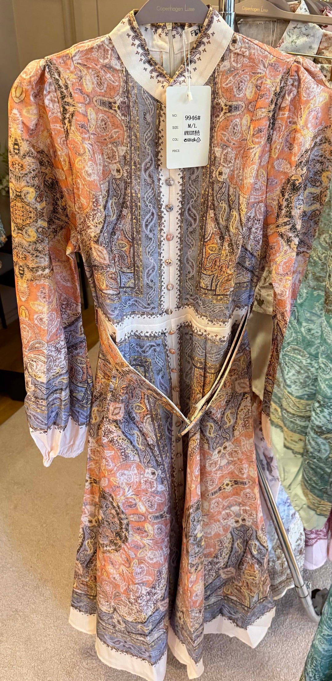 LONG DRESS Digital Printed Dress Apricot