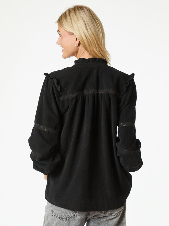 NEO NOIR Isala Corduroy Shirt Black