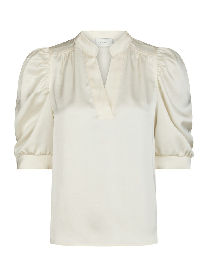 NEO NOIR Roella Heavy Sateen Blouse Pearl