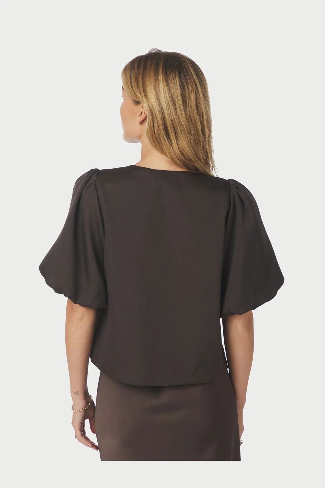 NEO NOIR Aisa Dull Satin Blouse Brown