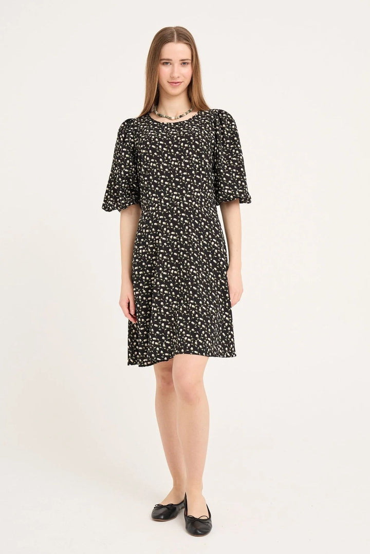 A-VIEW Gino 3/4 Dress Black/Green/Off White