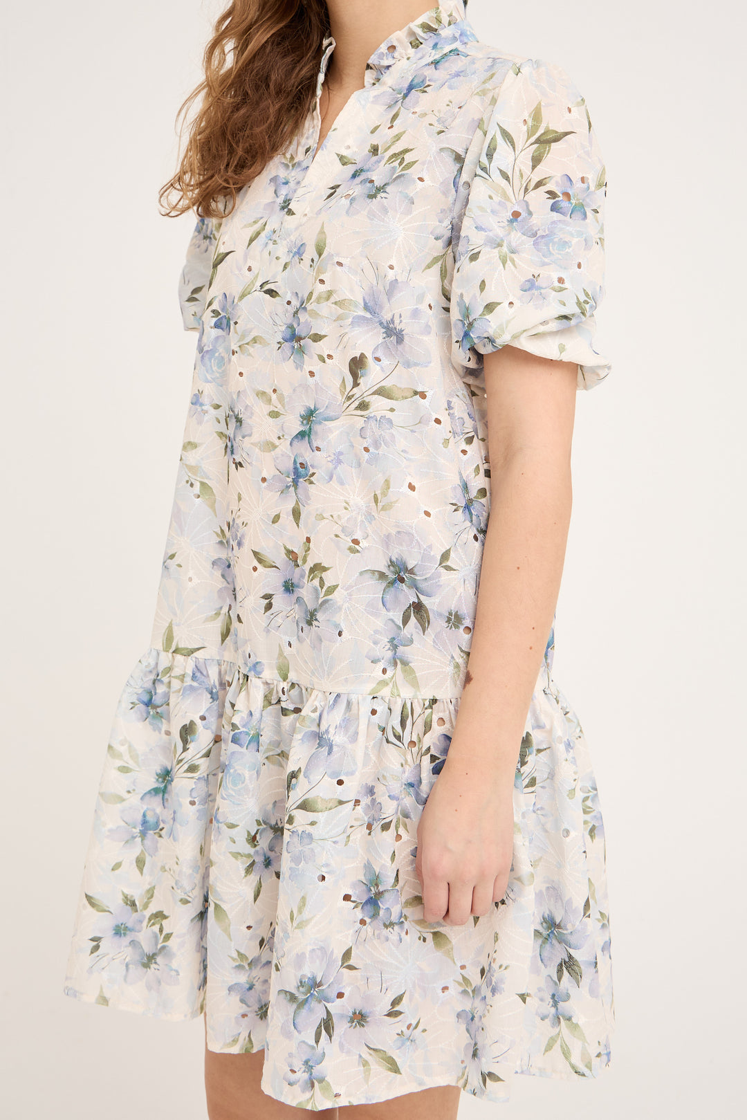 A-VIEW Grete S/S Dress White/Blue