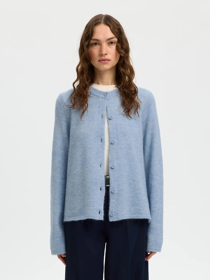 SELECTED Lulu New LS Knit Cardigan Noos Cashmere  Blue/Melange