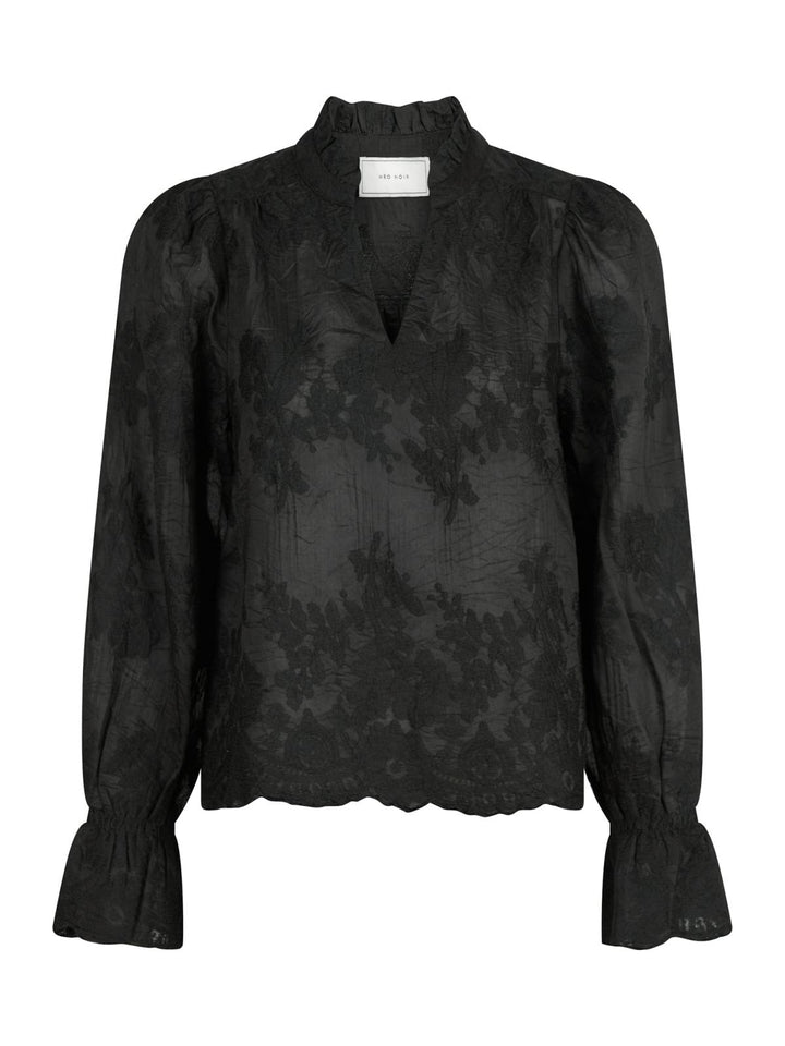 NEO NOIR Amara Big Embroidery Blouse Black