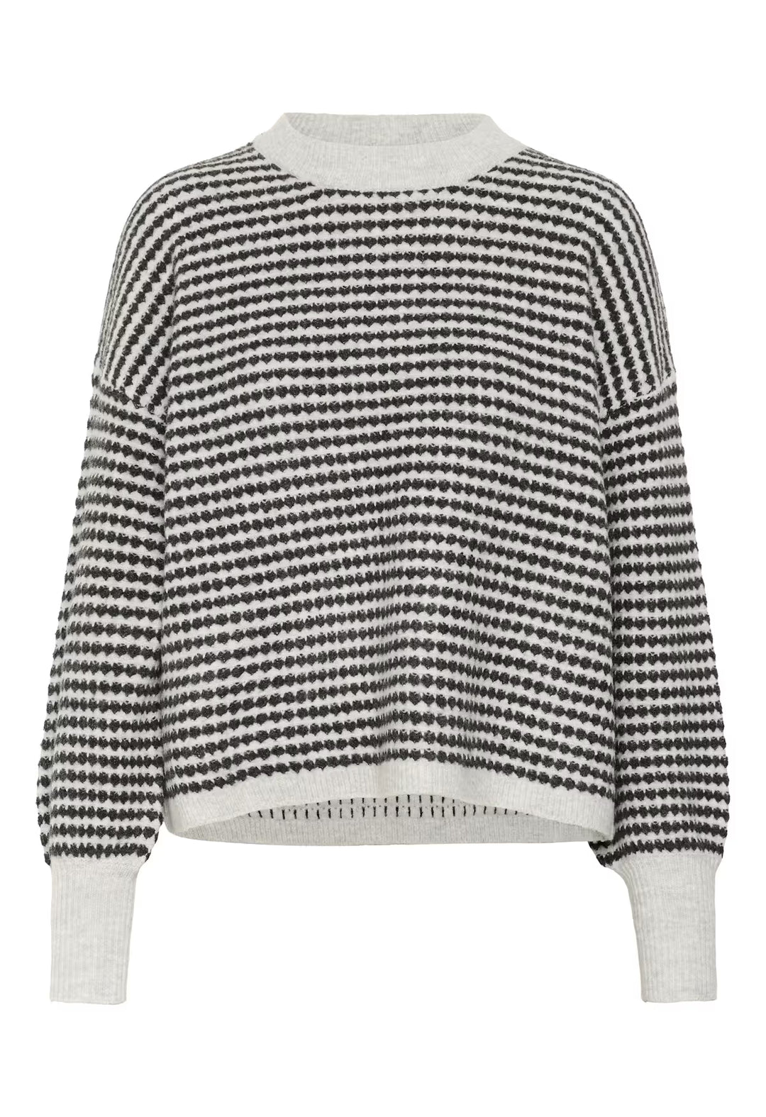 KAFFE KAellery Knit Pullover Light GreyM./Black Structure