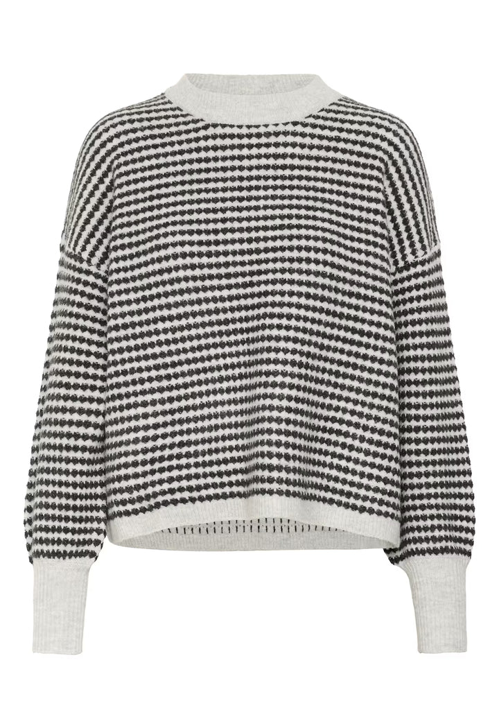 KAFFE KAellery Knit Pullover Light GreyM./Black Structure