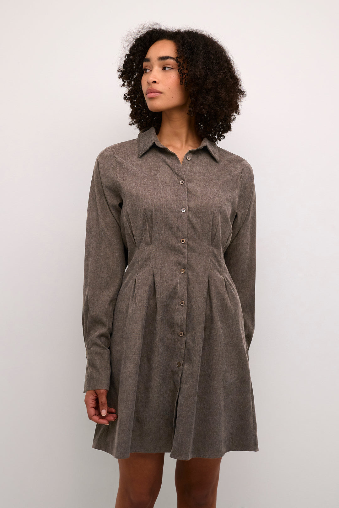 KAFFE KAhermine Shirt Dress Major Brown C.