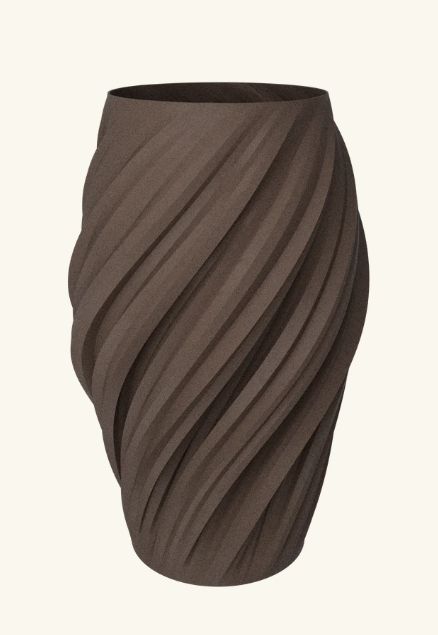 DAZZLE & DAWN Wave Vase Waterproof Wood M. Walnut