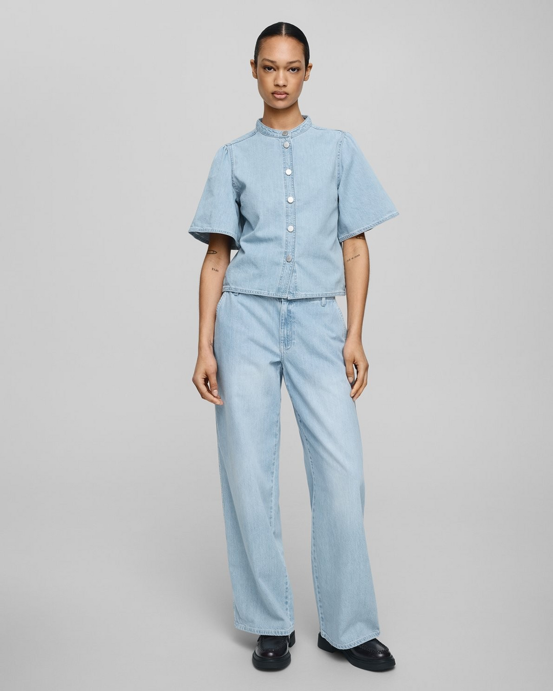 MSCH COPENHAGEN Ingrid Lis HW Wide Jeans Light Blue Wash