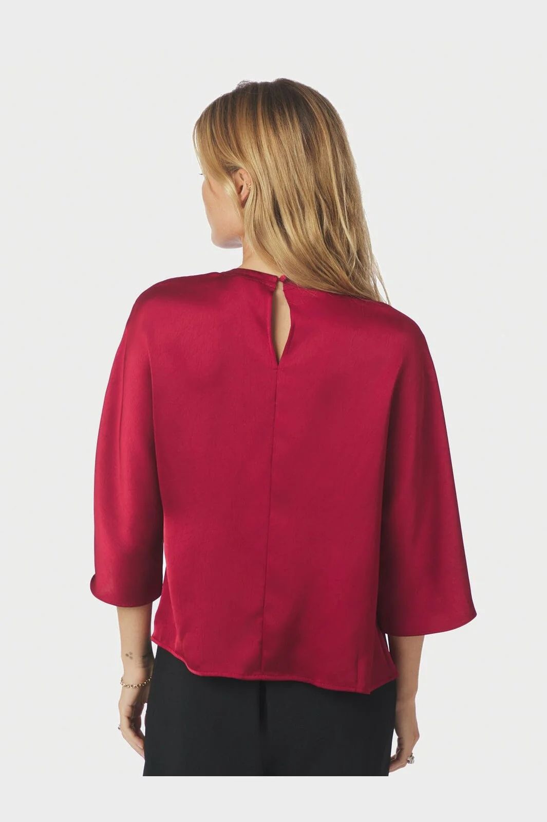 NEO NOIR Liora Heavy Sateen Blouse Dark Red