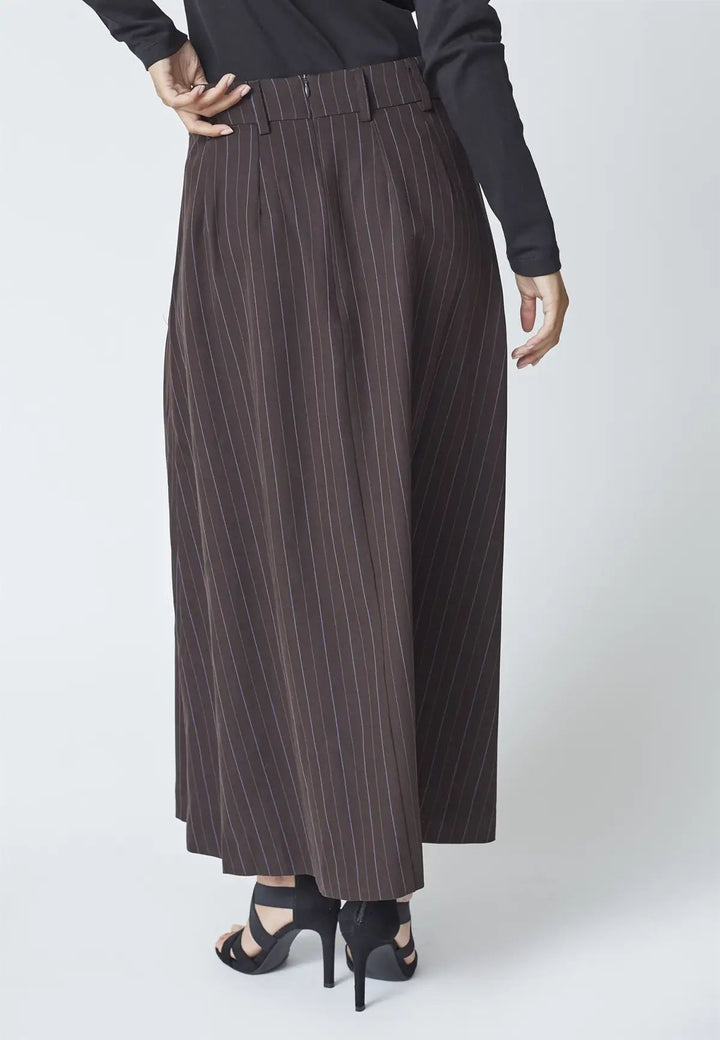 CO´COUTURE AnyaCC Trinny Pleat Skirt Dark Brown
