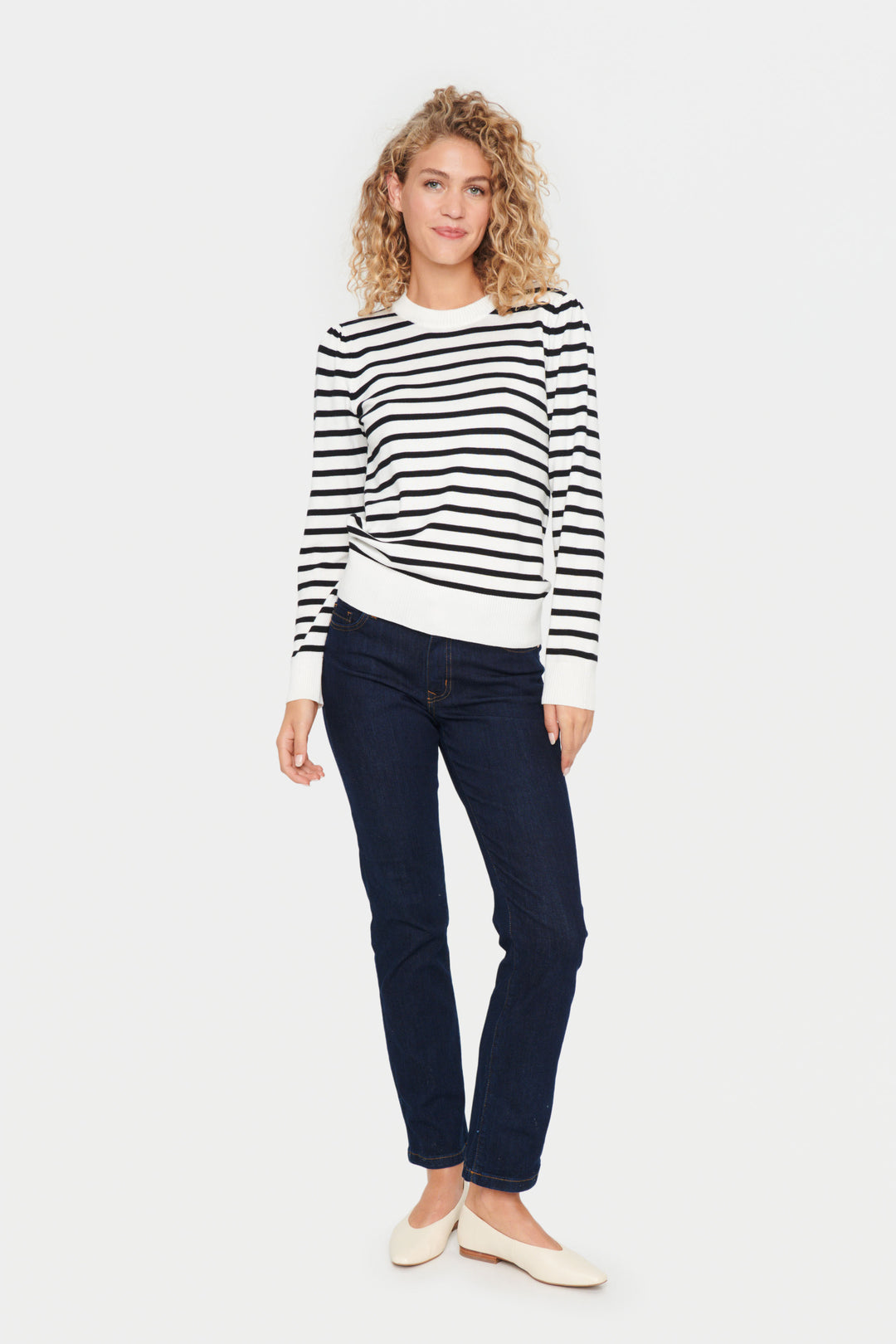 SAINT TROPEZ MilaSZ Striped Pullover Ice