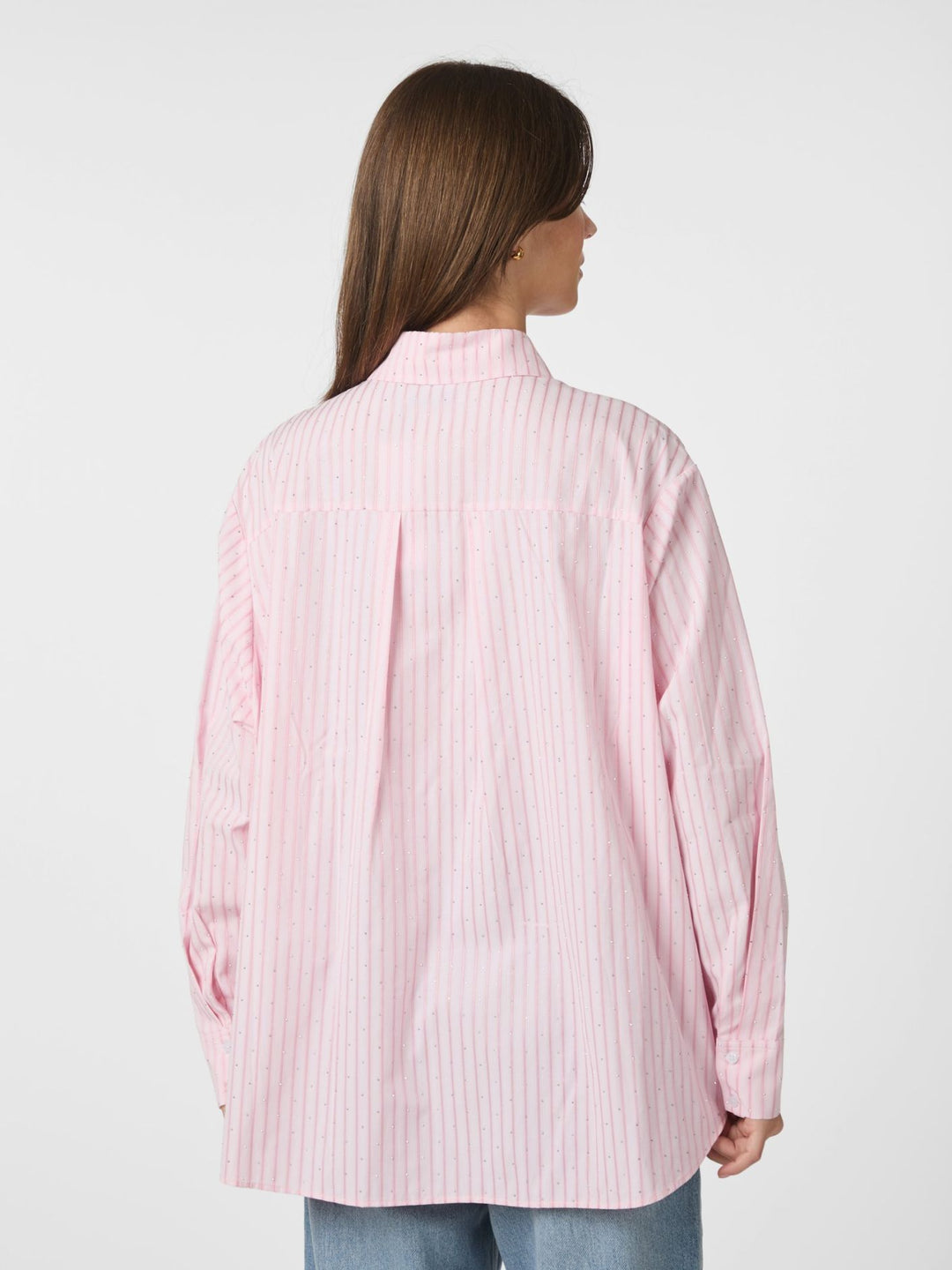 NEO NOIR Dalma Soft Stripe Stone Shirt Pink