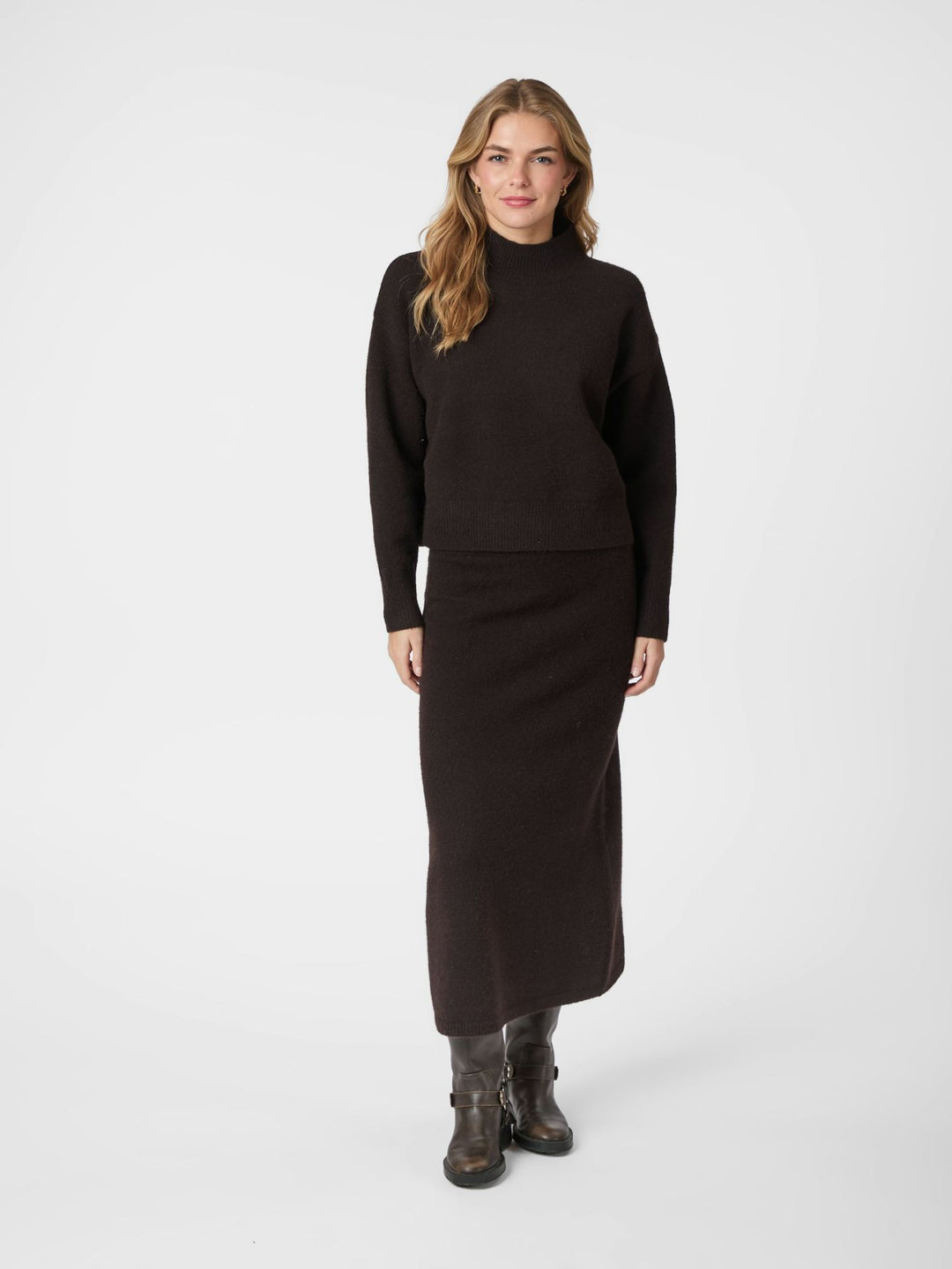 NEO NOIR Paulina Knit Blouse Dark Brown