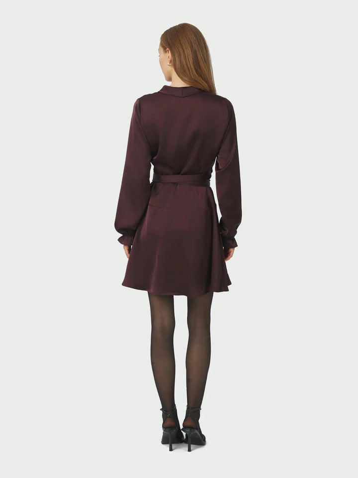 NEO NOIR Colbie Heavy Sateen Dress Burgundy